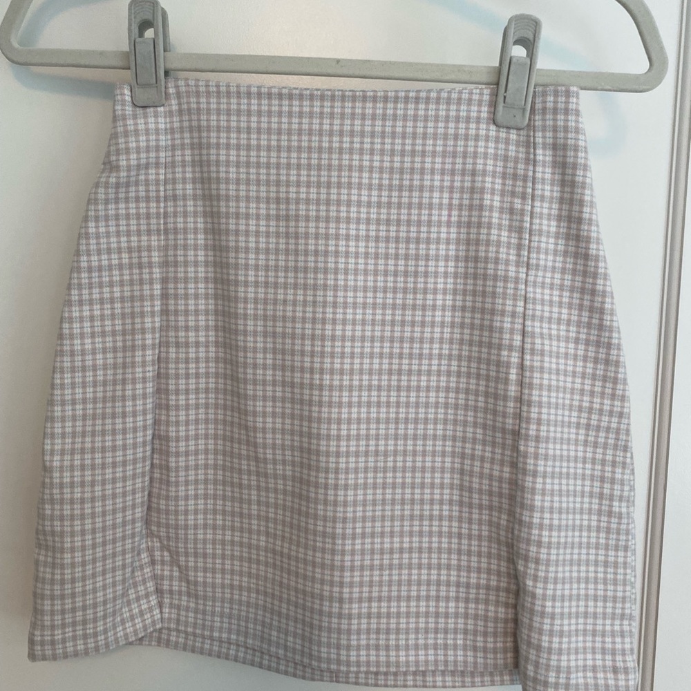 Brandy Melville pink checkered skirt